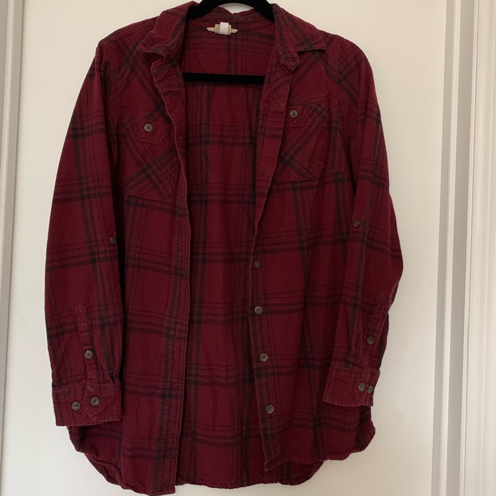 Button Down Flannel Tunic